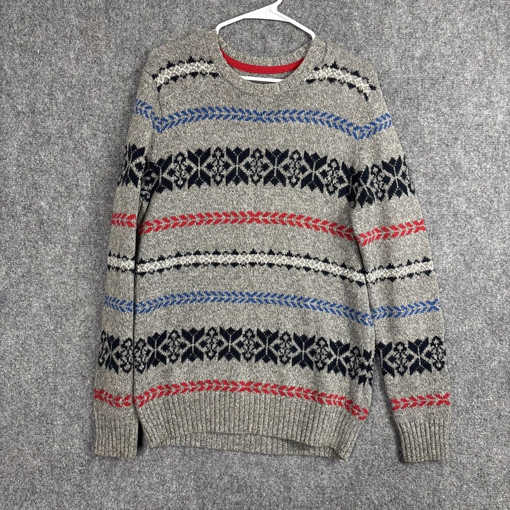 American Eagle Sweater Mens  Size M Grey Fair isle Cabincore Ski Winter